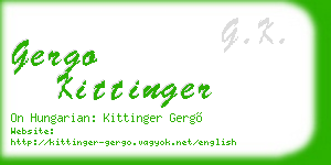 gergo kittinger business card